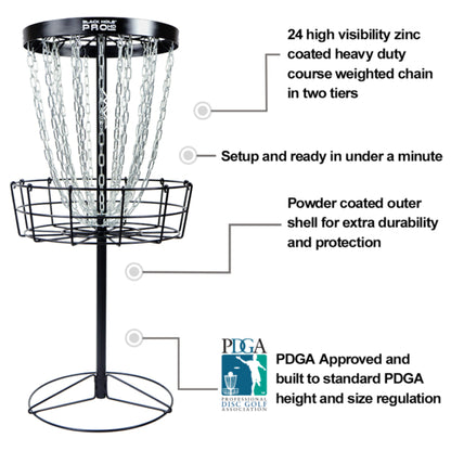 MVP Black Hole Pro HD Disc Golf Target (Basket) - Black