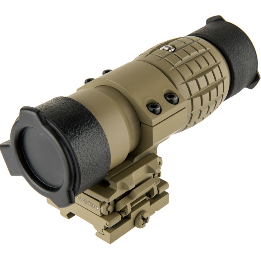 Lancer Tactical 1 - 3x Adjustable Magnifier w/ QD Mount - Tan