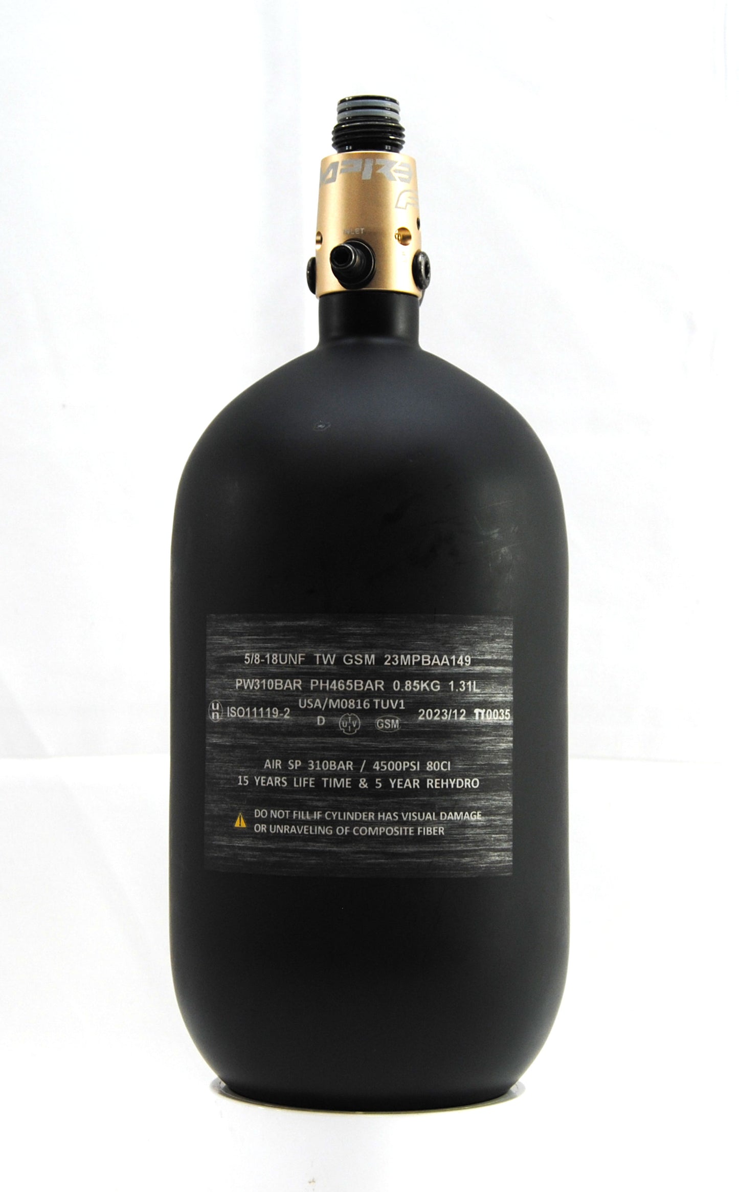 Used Empire 80ci/4500psi Ultra Air Tank - Black/Gold