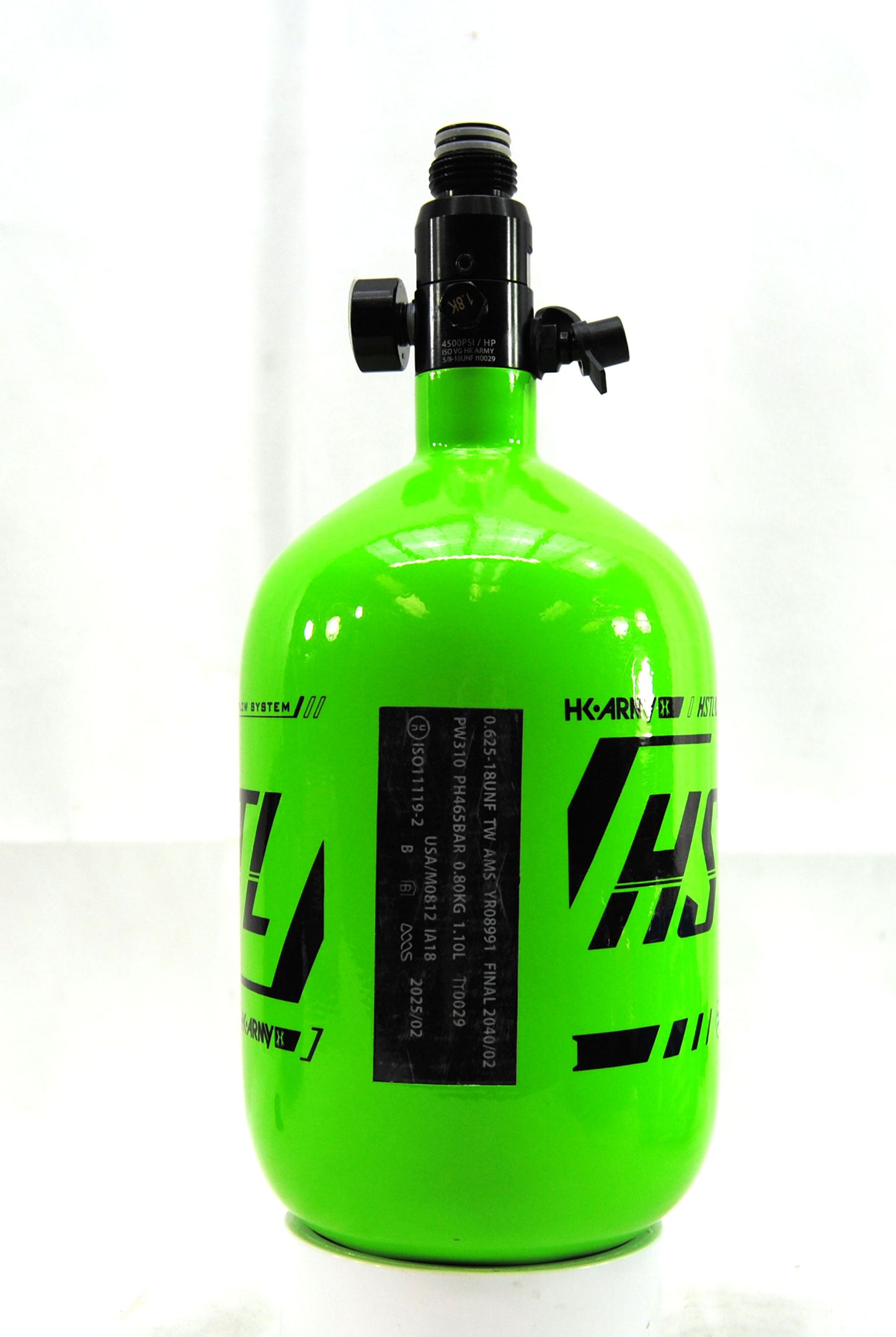 Used HK Army Compressed Air 68ci/4500psi Tank - Lime