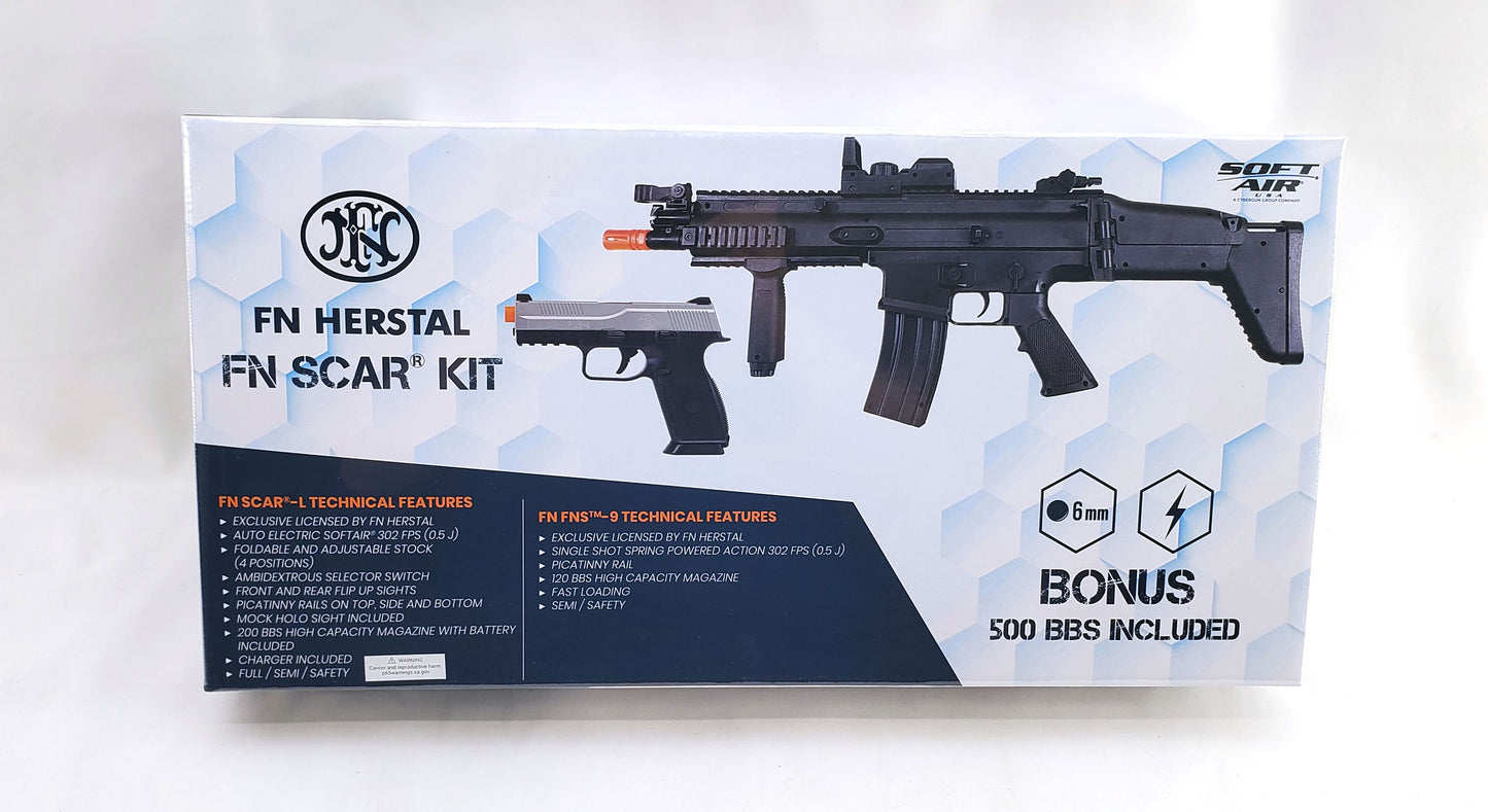 Soft Air FN SCAR Kit AEG Airsoft Rifle with FNS 9 Spring Pistol