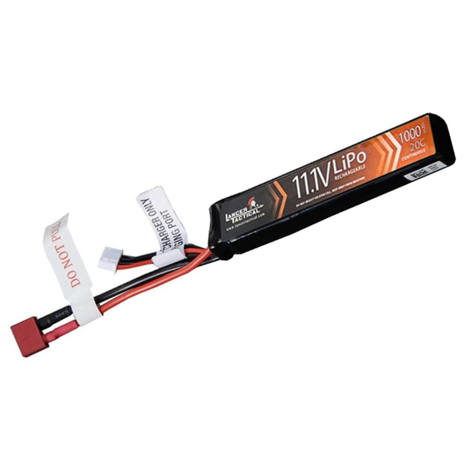 Lancer Tactical 11.1v 1000mAh 20C Stick LiPo Battery - Deans Connector