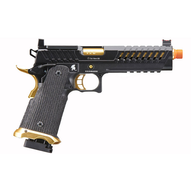 Lancer Tactical Knightshade Hi-Capa Gas Blowback Airsoft Pistol - Black & Gold