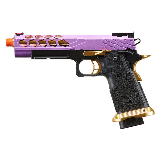Lancer Tactical Knightshade Hi-Capa Gas Blowback Airsoft Pistol - Black, Purple, & Gold