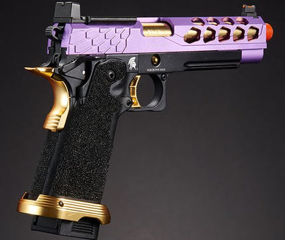 Lancer Tactical Stryk Hi-Capa 5.1 Gas Blowback Airsoft Pistol w/ Red Dot Mount - Purple/Gold