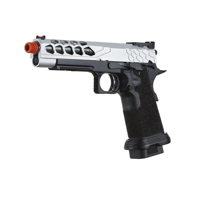 Lancer Tactical Stryk Hi-Capa 5.1 Gas Blowback Airsoft Pistol - Black/Silver