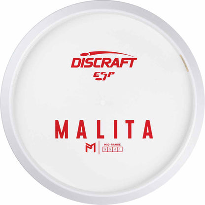Discraft White ESP Malita Disc - Bottom Stamp