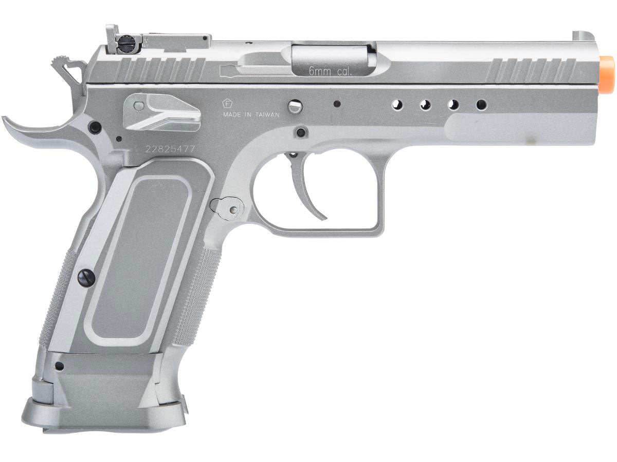 Cybergun Tanfoglio Licensed Limited Edition Custom Airsoft GBB Pistol by KWC - Silver