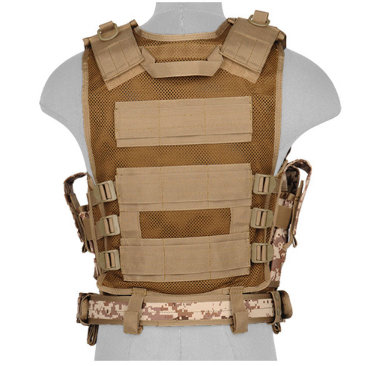 Lancer Tactical 1000D Nylon Airsoft Combat Vest w/Holster - Desert Dig ...
