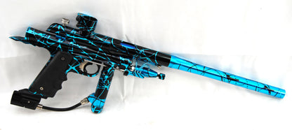 Used Inception Designs FLE Midblock Autococker with E2 E-Blade - Teal Black Splash