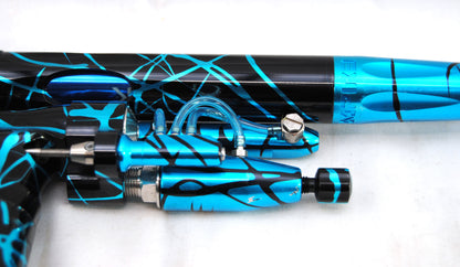 Used Inception Designs FLE Midblock Autococker with E2 E-Blade - Teal Black Splash