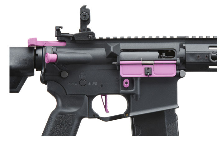 Lancer Tactical Gen 3 Hellion 7" M-LOK Airsoft AEG Rifle w/ Crane Stock - Black & Purple