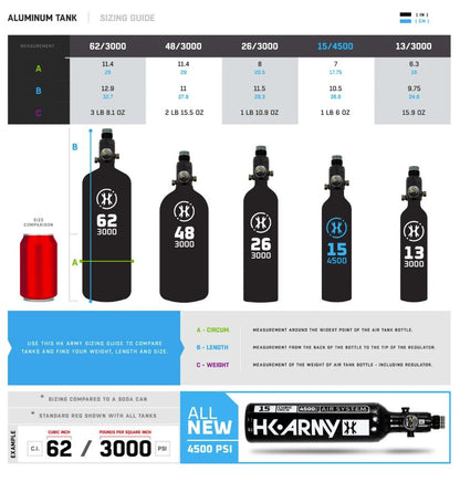 HK Army 15ci/4500psi HPA Aluminum Tank