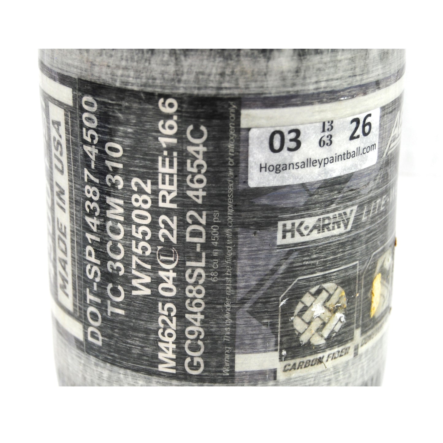 Used HK Army 68ci/4500psi Aerolite Air Tank - Grey