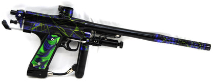 Used Inception Designs Fighter Autococker - Black/Purple w/ Green Splash