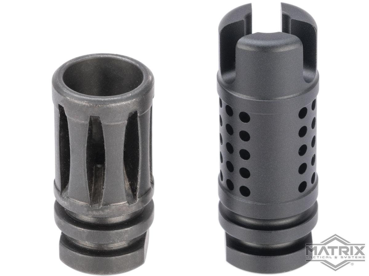 Matrix 14mm Negative Rifle Flash Hider + Keychain Dangler Set - Hive / Black / 14mm Negative