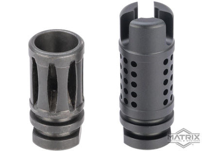 Matrix 14mm Negative Rifle Flash Hider + Keychain Dangler Set - Hive / Black / 14mm Negative