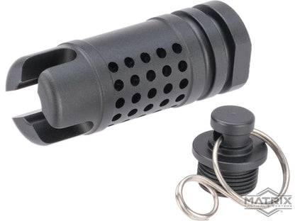 Matrix 14mm Negative Rifle Flash Hider + Keychain Dangler Set - Hive / Black / 14mm Negative