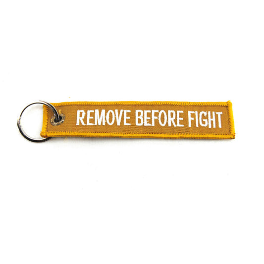 Enola Gaye Keychain "Remove Before Fight" - Yellow