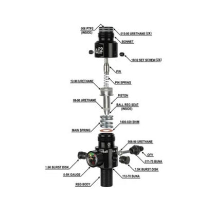 Ninja Paintball UL2 4500psi Tank Regulator - Blackout