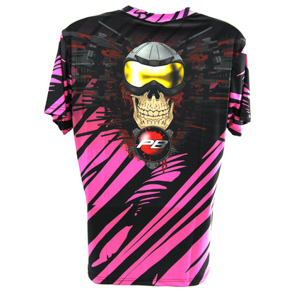 PB Sports Stretchy Soft T-Shirt - Skull Gunner Pink
