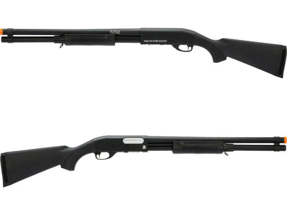 S&T M870 Type Full Metal Airsoft Training Shotgun - Standard - Black - Polymer Stock