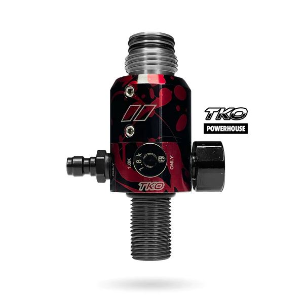 Powerhouse TKO Regulator - Short Body - Black/Red Splash