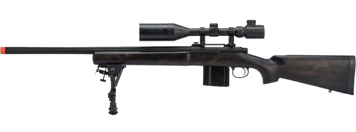 King Arms M700 Police Model Gas Power Airsoft Sniper Rifle w/ Real Wood Chassis - High Velocity