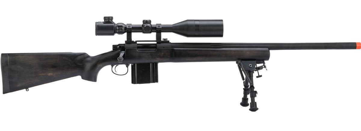 King Arms M700 Police Model Gas Power Airsoft Sniper Rifle w/ Real Wood Chassis - High Velocity