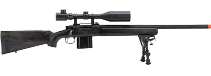 King Arms M700 Police Model Gas Power Airsoft Sniper Rifle w/ Real Wood Chassis - High Velocity