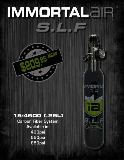 Immortal Air S.L.F. 15ci 4500psi Carbon Fiber HPA Tank