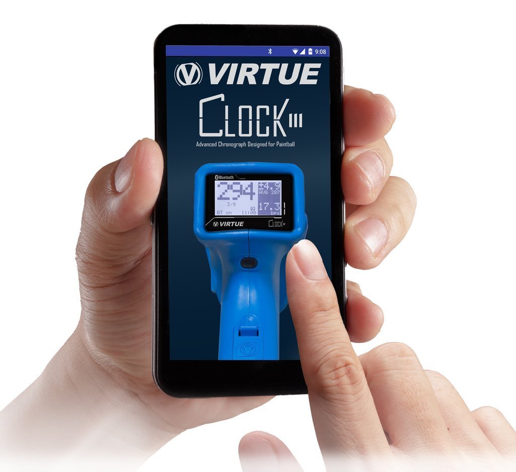 Virtue Clock III Paintball Chronograph - Cyan - Virtue