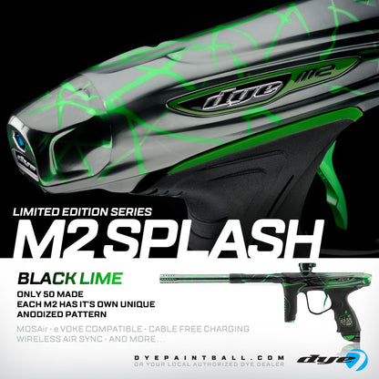 Dye M2 with MOSAir Paintball Marker - LE Splash Black Grey Lime - DYE