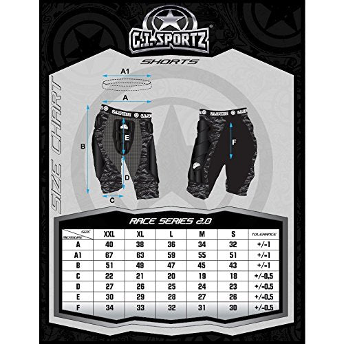 GI Sportz Race 2.0 Slide Shorts - Black - XXL - G.I. Sportz