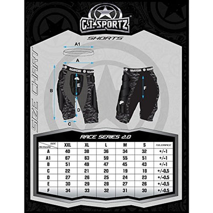 GI Sportz Race 2.0 Slide Shorts - Black - XXL - G.I. Sportz