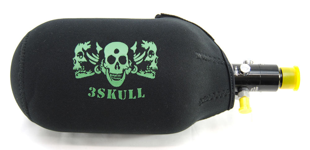 3Skull Paintball 68/4500 Tank Cover - Black/Green - 3Skull