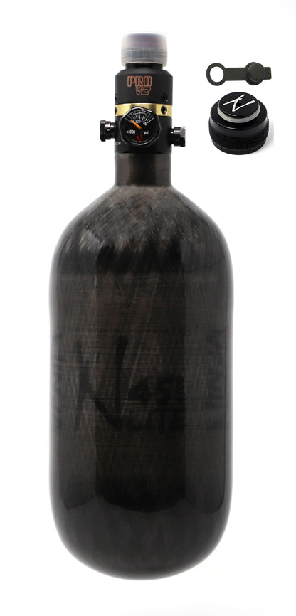 Ninja 45ci 4500psi HPA Tank with Thread Protector/Nipple Cover - Translucent Black - Ninja Paintball