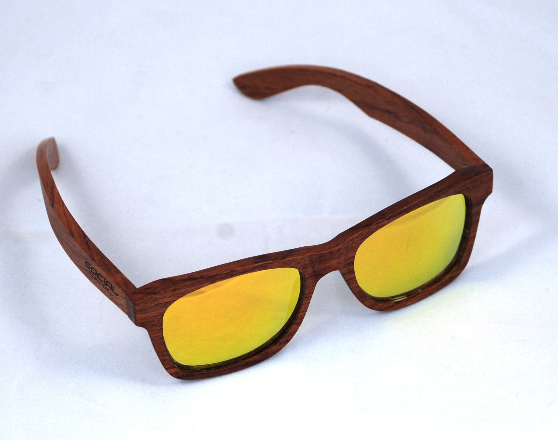 Social Paintball Sunglasses - Rosewood with Yellow Lens - Social Paintball
