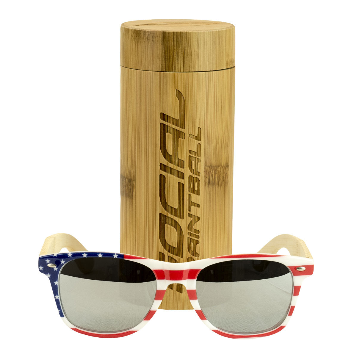 Social Paintball Sunglasses - USA Wood with Smoke Chrome Lens - Social Paintball