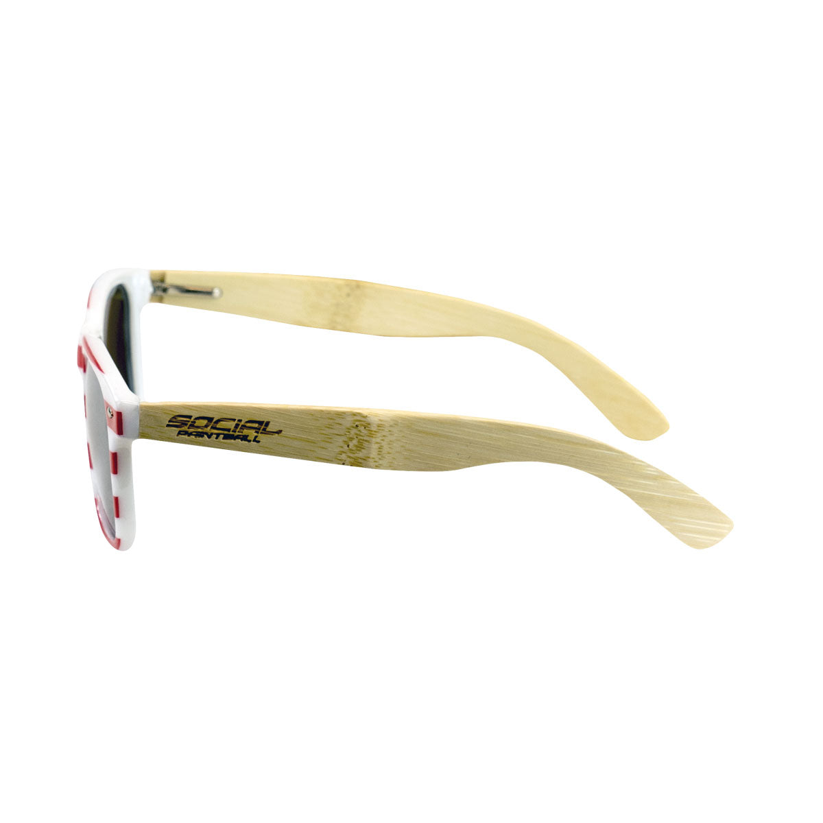 Social Paintball Sunglasses - USA Wood with Smoke Chrome Lens - Social Paintball