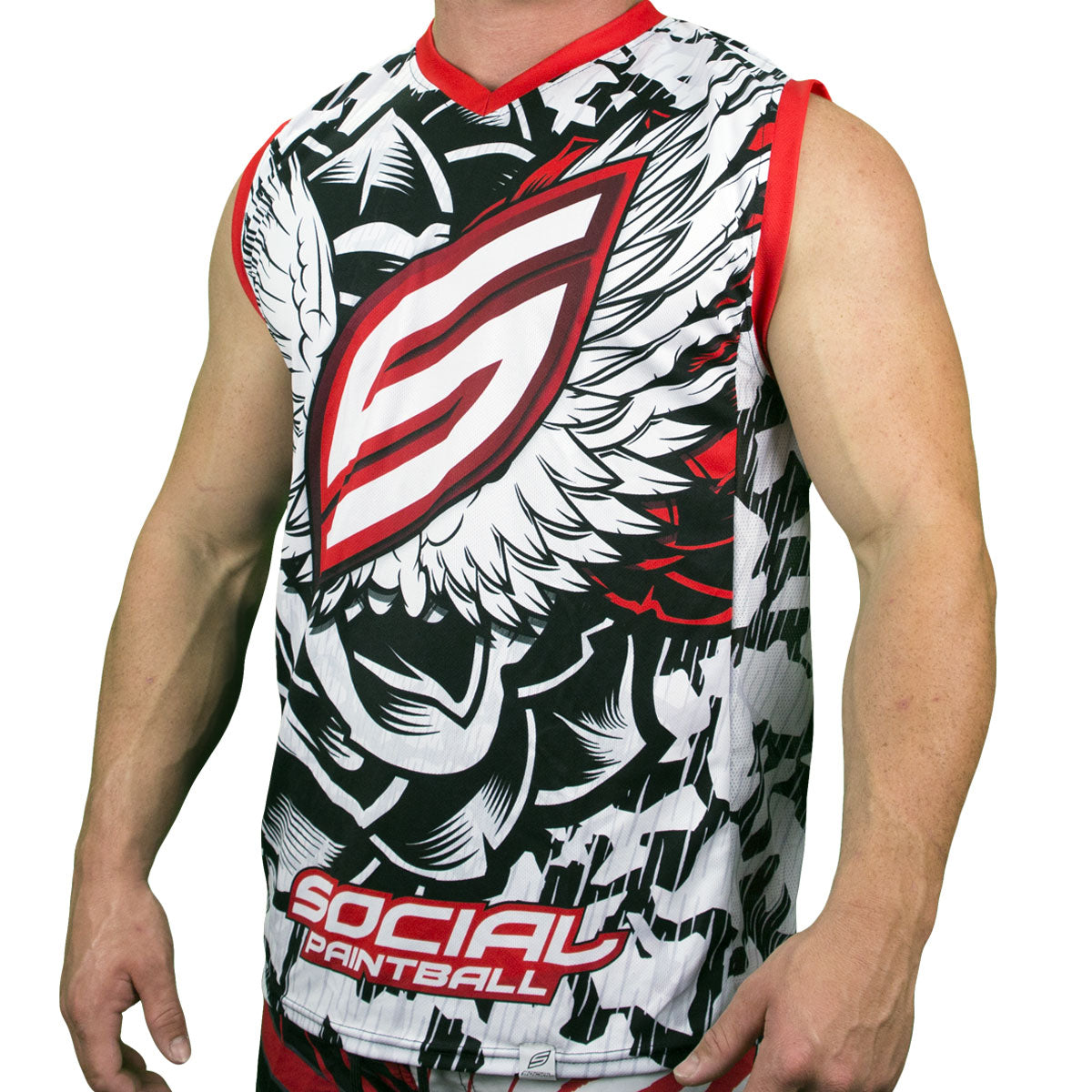 Social Paintball Grit Sleeveless Jersey - Wings - XL - Social Paintball