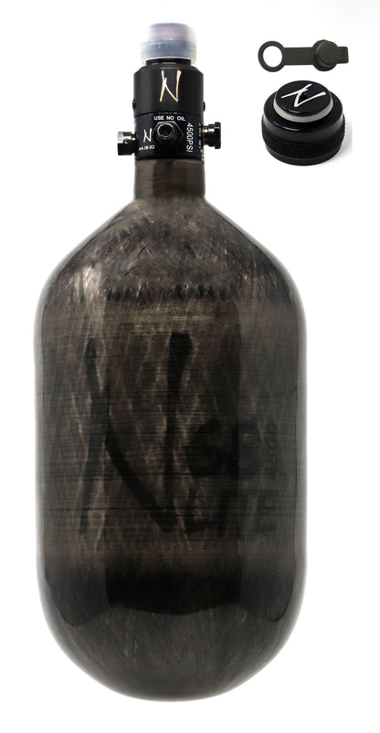 Ninja 68ci 4500psi HPA Tank with Thread Protector/Nipple Cover - Translucent Black - Ninja Paintball