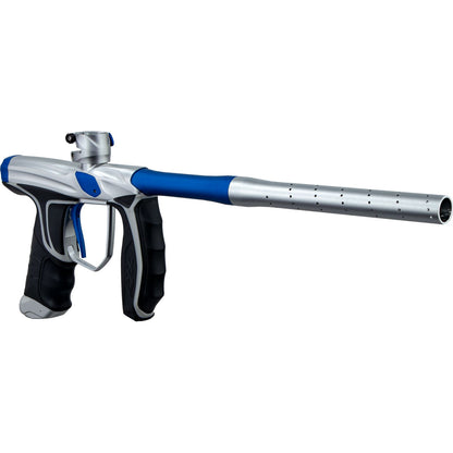 Empire SYX 1.5 Paintball Marker - Dust Silver/Blue w/ 3 barrel backs
