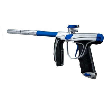 Empire SYX 1.5 Paintball Marker - Dust Silver/Blue w/ 3 barrel backs