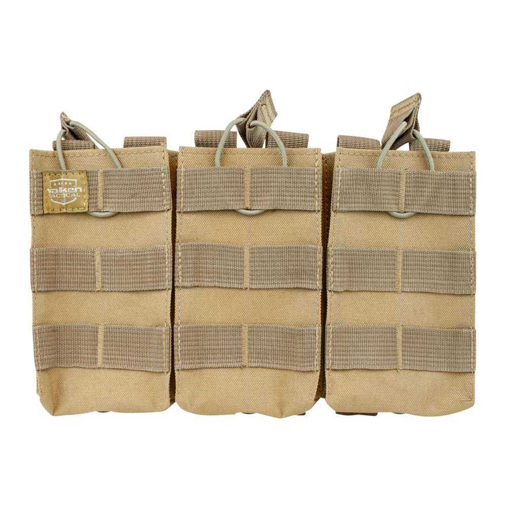 Valken V-Tac Molle Triple AR Style Magazine Pouch - Tan - Valken Airsoft