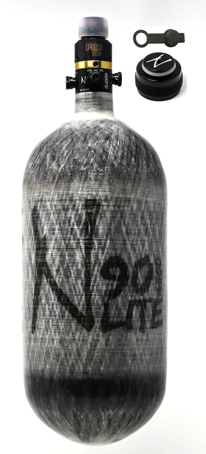 Ninja 90ci 4500psi HPA Tank with Thread Protector/Nipple Cover - Grey Ghost - Ninja Paintball