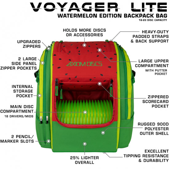 Axiom Voyager Lite Disc Golf Bag - Watermelon Edition