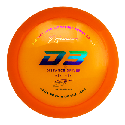 Prodigy D3 Distance Driver Disc - 400 Plastic - Luke Humphries 2022 Signature Series