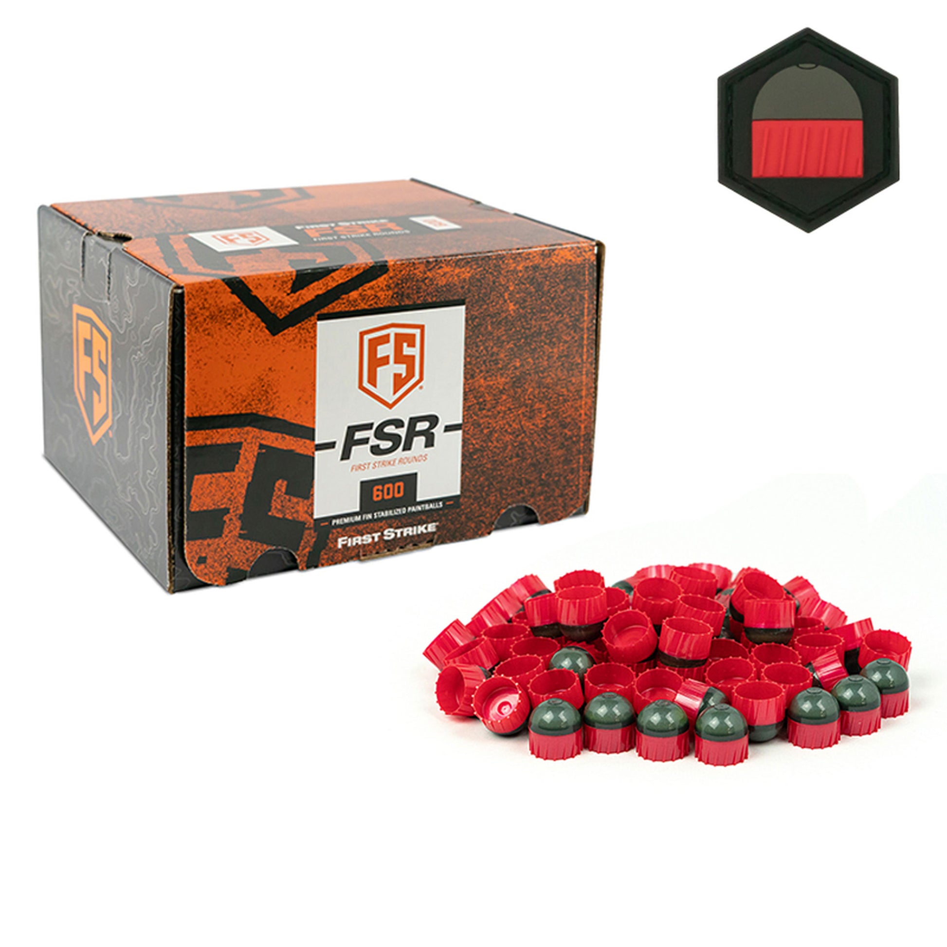 First Strike Rounds - 600 Count - Smoke/Fire Red - Yellow Promo w/ Free Patch - First Strike