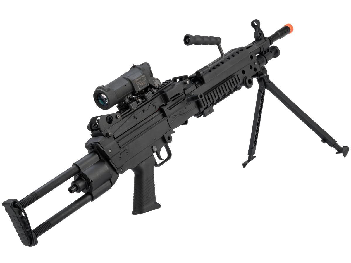 Cybergun FN Licensed M249 Para &quot;Featherweight&quot; Airsoft Machine Gun - Black - Cybergun